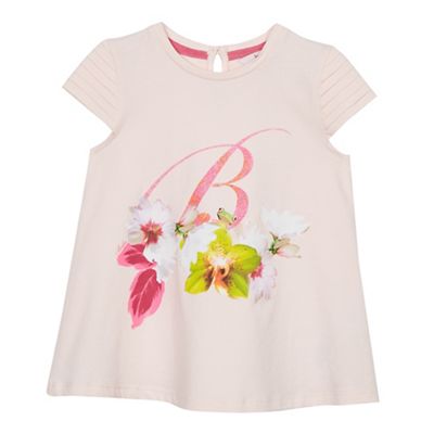 Girls' pink graphic front top